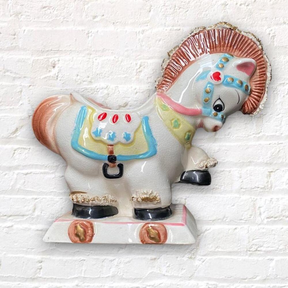 Vintage horse planter from